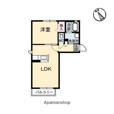 メゾンポラリス(1LDK/1階)の間取り写真