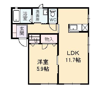 レーヴィンス栄(1LDK/1階)の間取り写真