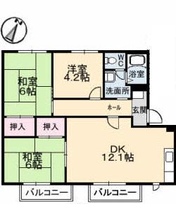 フジハイム(3LDK/1階)の間取り写真