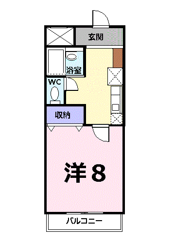 シャンドフレーズ(1K/3階)の間取り写真