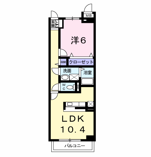 プロスパーさくら(1LDK/3階)の間取り写真