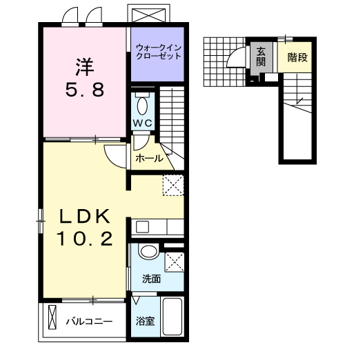 サン フォレスト(1LDK/2階)の間取り写真