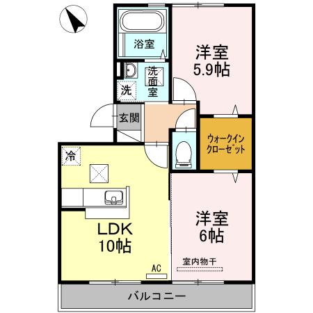 デア ブリッツ(2LDK/1階)の間取り写真
