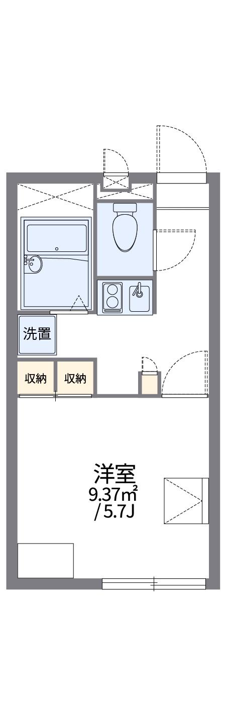 レオパレスパルグランデ南町(1K/2階)の間取り写真