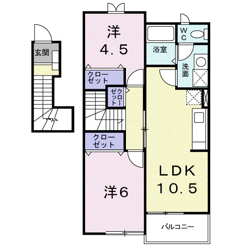 パーク レガシィⅡ(2LDK/2階)の間取り写真