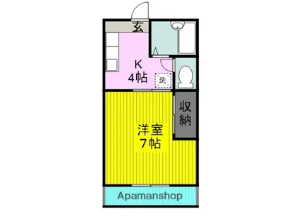 サンヒルズ江良A(1K/2階)の間取り写真