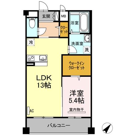 アイコート中東(1LDK/2階)の間取り写真