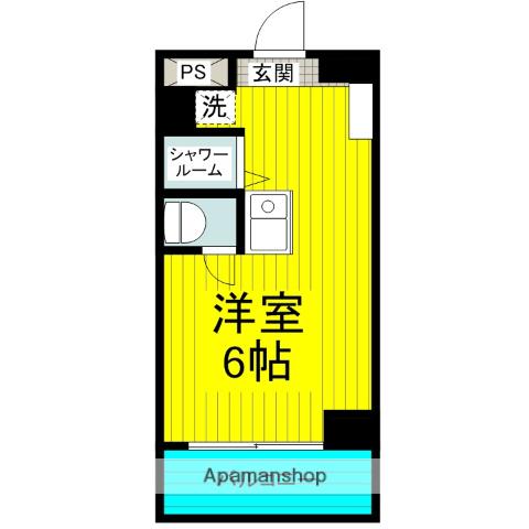 KS B一の坂(1K/4階)の間取り写真