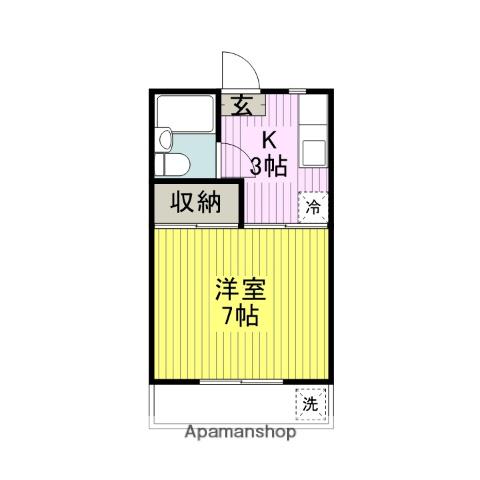 けやきハウス(1K/1階)の間取り写真