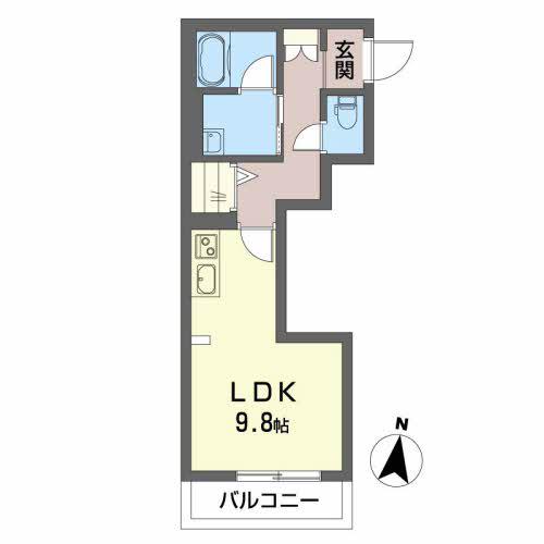アートハウス(ワンルーム/2階)の間取り写真