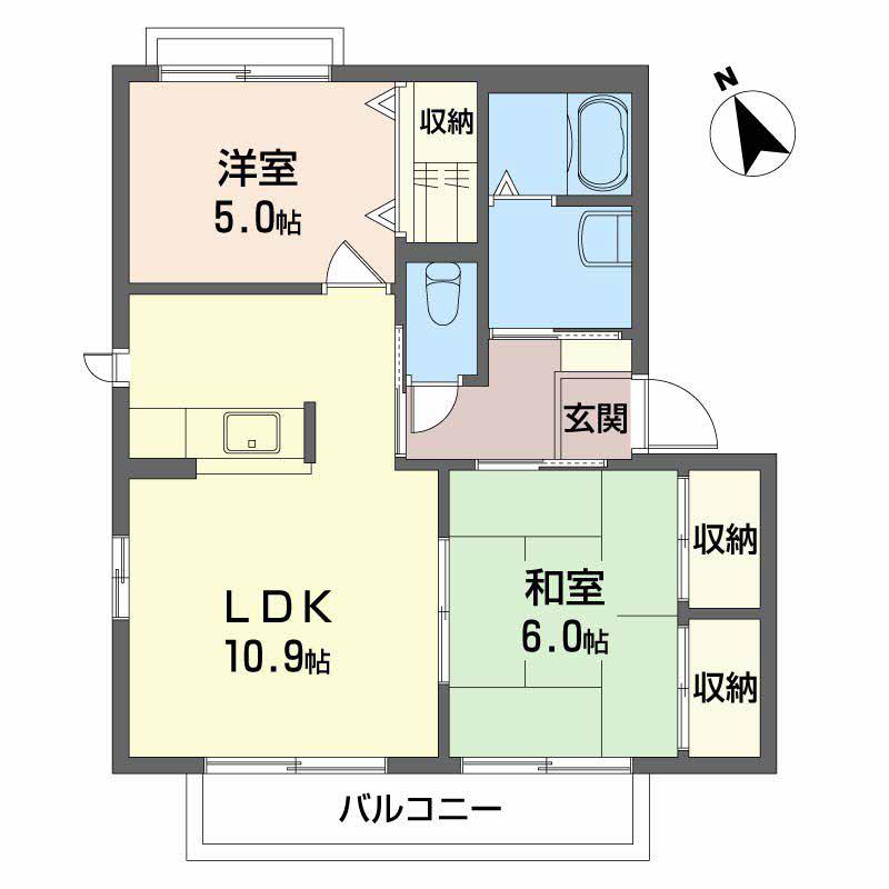 アン・シャーリー Ⅱ(2LDK/2階)の間取り写真