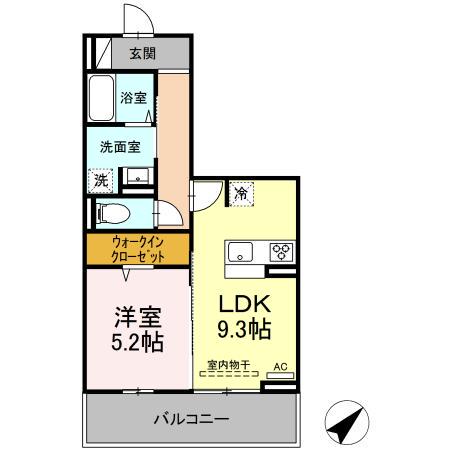 セルサス泉都町(1LDK/1階)の間取り写真