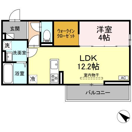 トリシア(1LDK/3階)の間取り写真