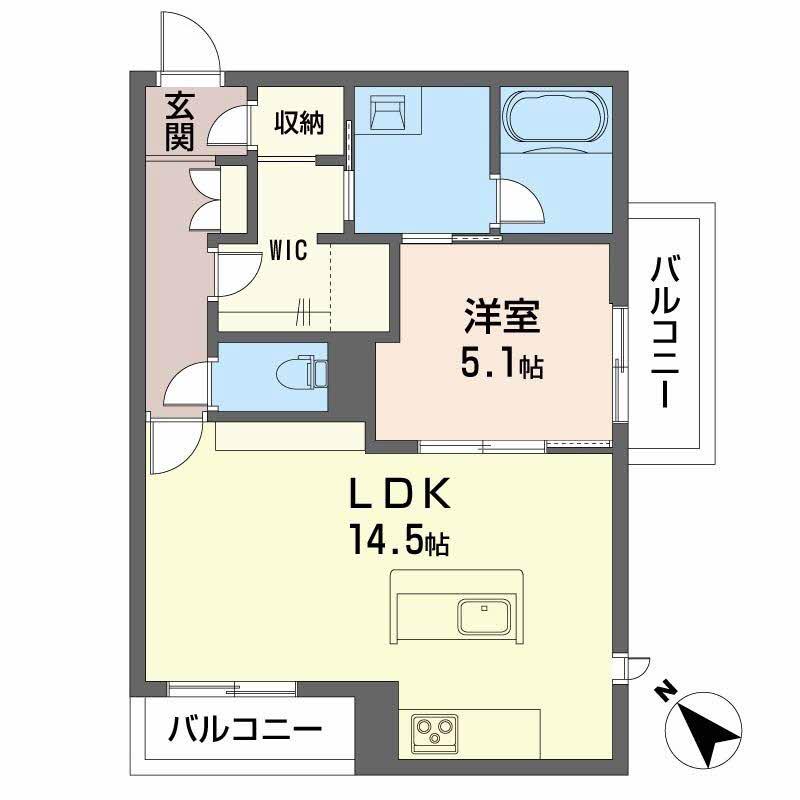 シャーメゾンアルバスⅡ(1LDK/2階)の間取り写真