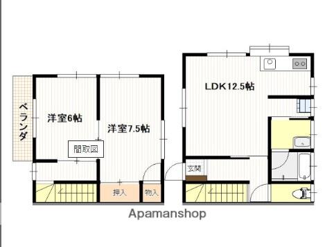 リバーサイド大竹(2LDK/1階)の間取り写真