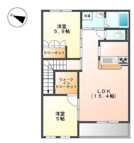 フォレスタ(2LDK/2階)の間取り写真