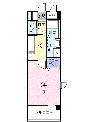 サンリット・平砂(1K/4階)の間取り写真