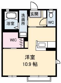ドゥ・ルミエール(ワンルーム/2階)の間取り写真