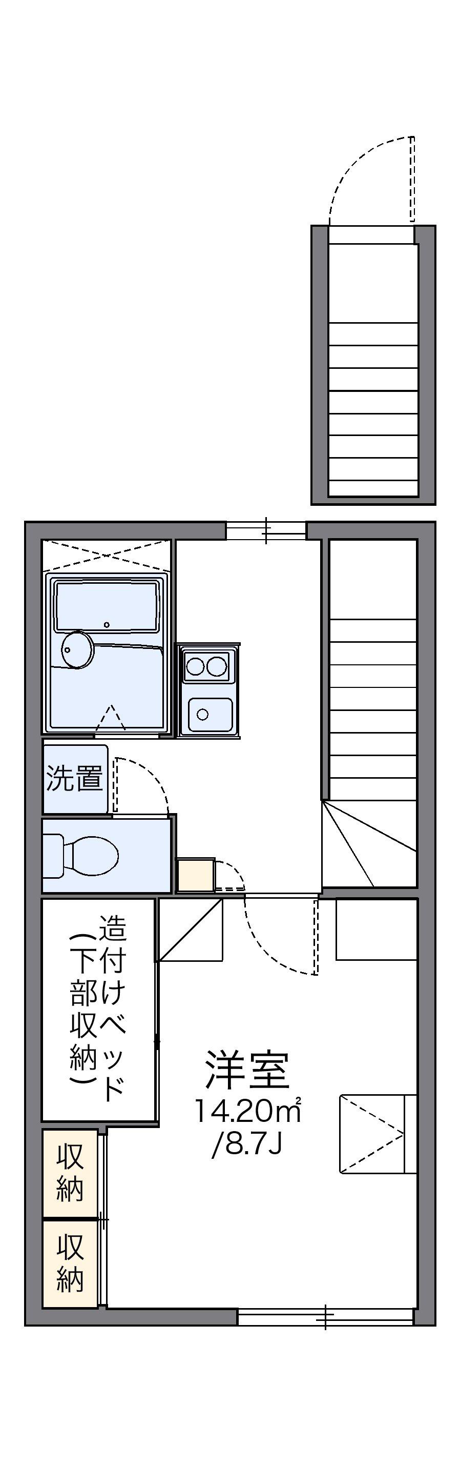 レオパレスアルタ(1K/2階)の間取り写真