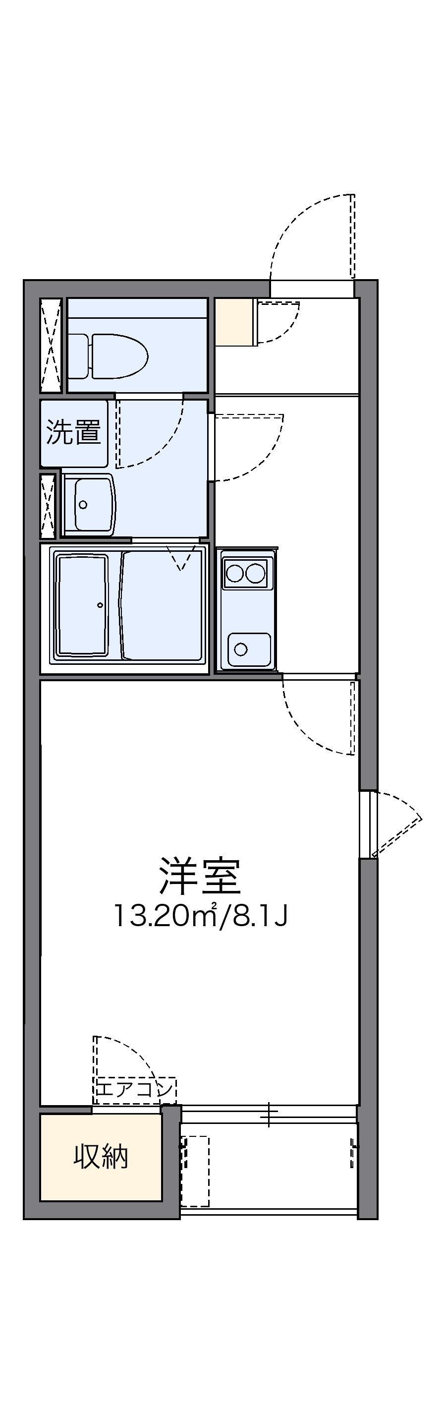 レオネクスト日新岩国(1K/1階)の間取り写真