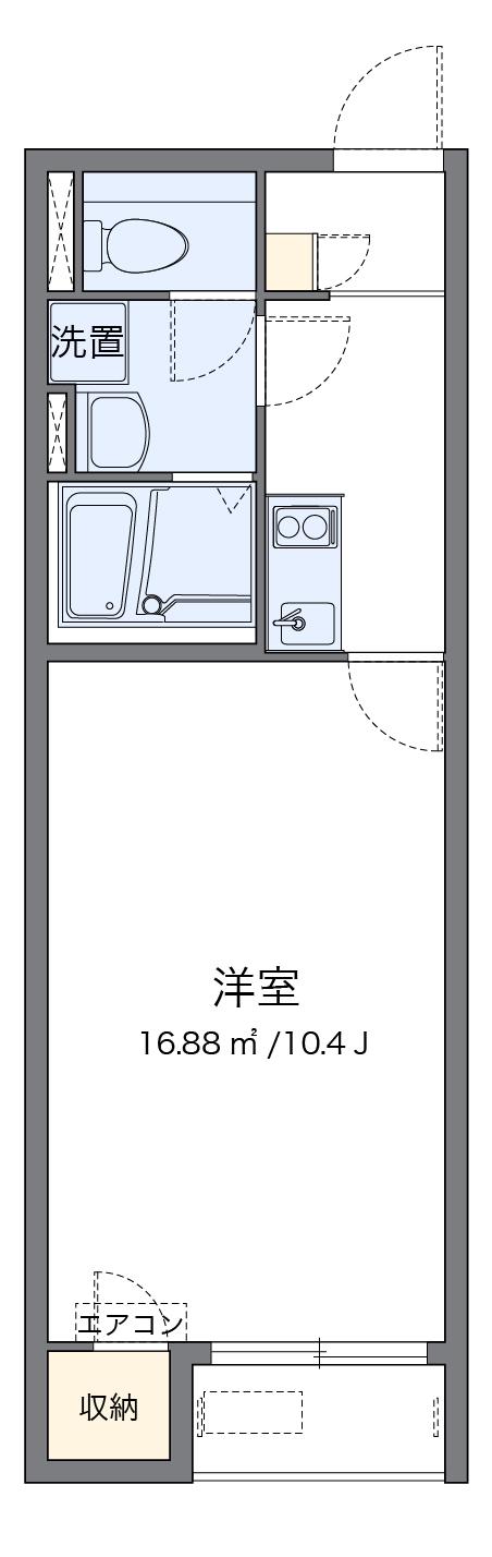 レオネクスト周防国府(1K/1階)の間取り写真