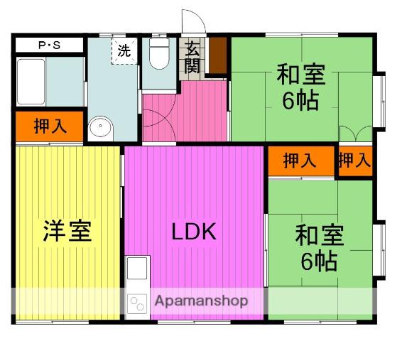 美和ハイツ(3LDK/3階)の間取り写真