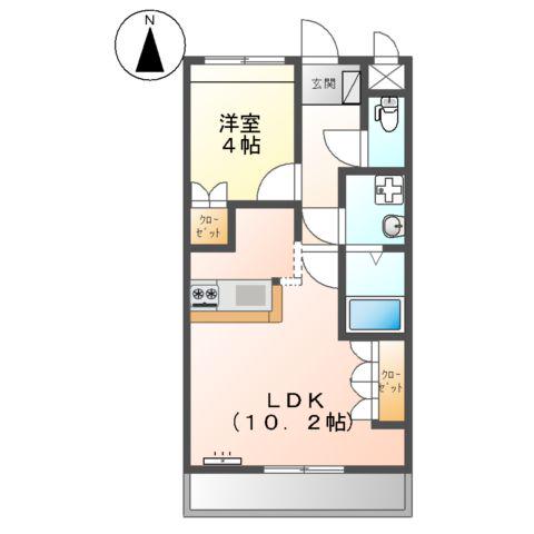 メゾンブランシュ(1LDK/1階)の間取り写真