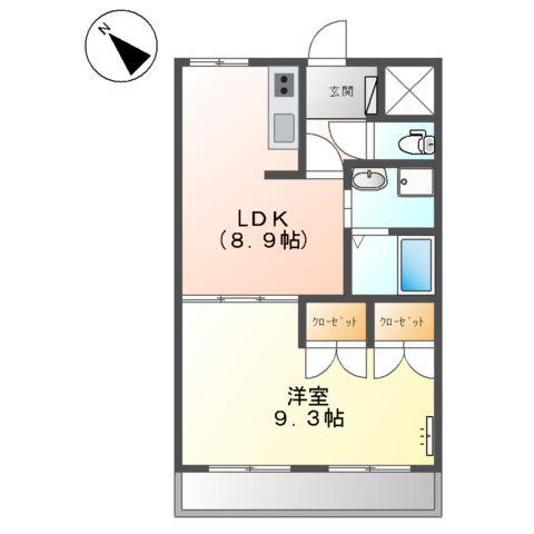 セラ・セゾン・オーチェ(1LDK/2階)の間取り写真
