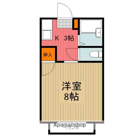 小川ハイツA(1K/1階)の間取り写真