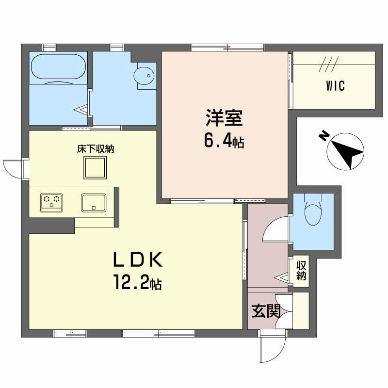 ヴィラ光井B(1LDK/1階)の間取り写真