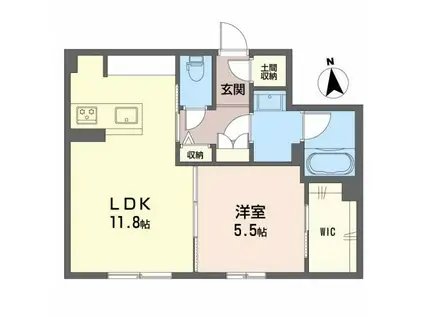 シャーメゾンIMOJI(1LDK/1階)の間取り写真