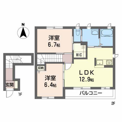 シャーメゾン・マーチ(2LDK/2階)の間取り写真