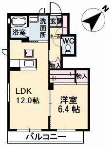 シャーメゾングッドライフ(1LDK/1階)の間取り写真
