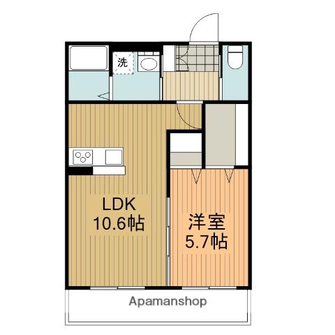 アルモニーハイムⅠ(1LDK/1階)の間取り写真