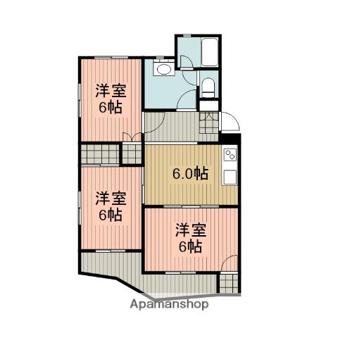 クリスタル12(3DK/3階)の間取り写真
