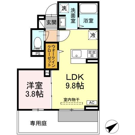 GRAND MAISON.26(1LDK/1階)の間取り写真