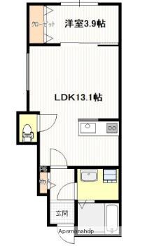 DR.くれは(1LDK/1階)の間取り写真