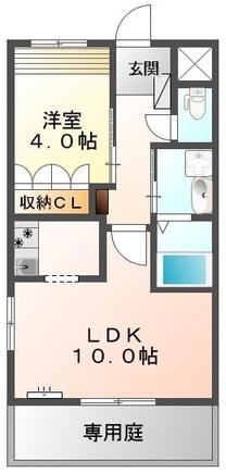 ルミナス・ステラ(1LDK/1階)の間取り写真