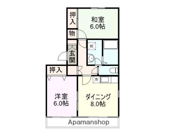 メゾンリベルテA(2DK/1階)の間取り写真
