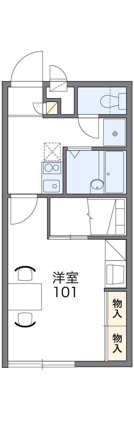 レオパレス田園Ⅱ(1K/2階)の間取り写真