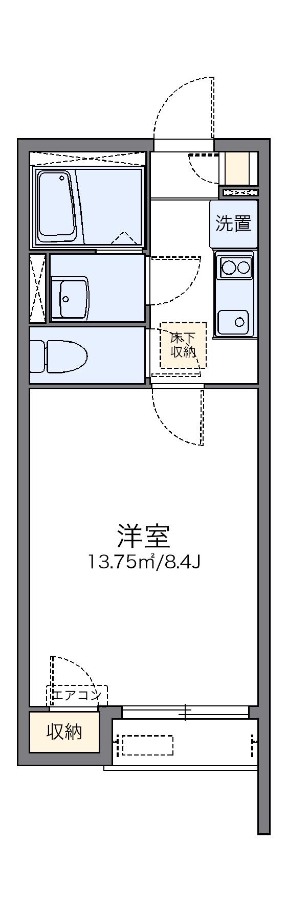 レオネクストエスポワールT Ⅵ(1K/1階)の間取り写真