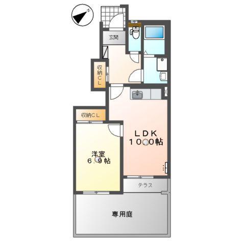 パストラル・結(1LDK/1階)の間取り写真