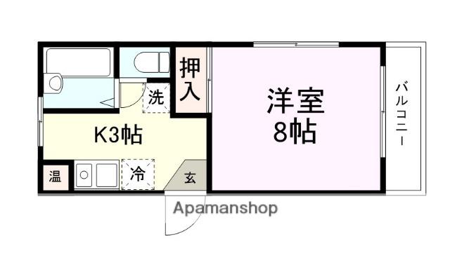 ティンカーベルⅡ(1K/1階)の間取り写真