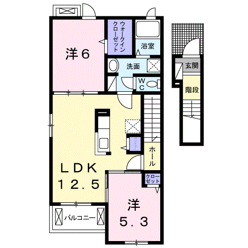 ランドマーク・T(2LDK/2階)の間取り写真