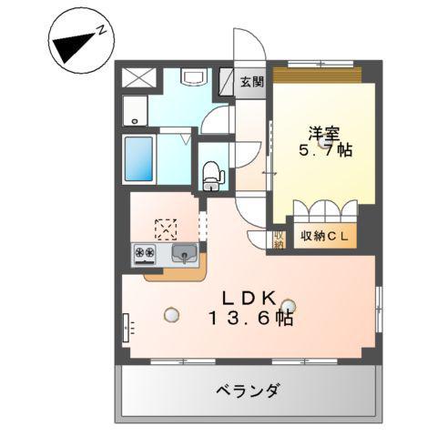 クオリティーハイム(1LDK/1階)の間取り写真