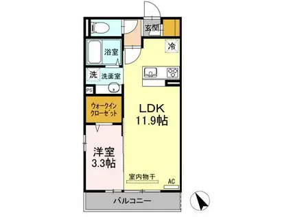 アリエッタ神原(1LDK/2階)の間取り写真