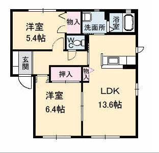 MYメゾン みらいえ A(2LDK/2階)の間取り写真