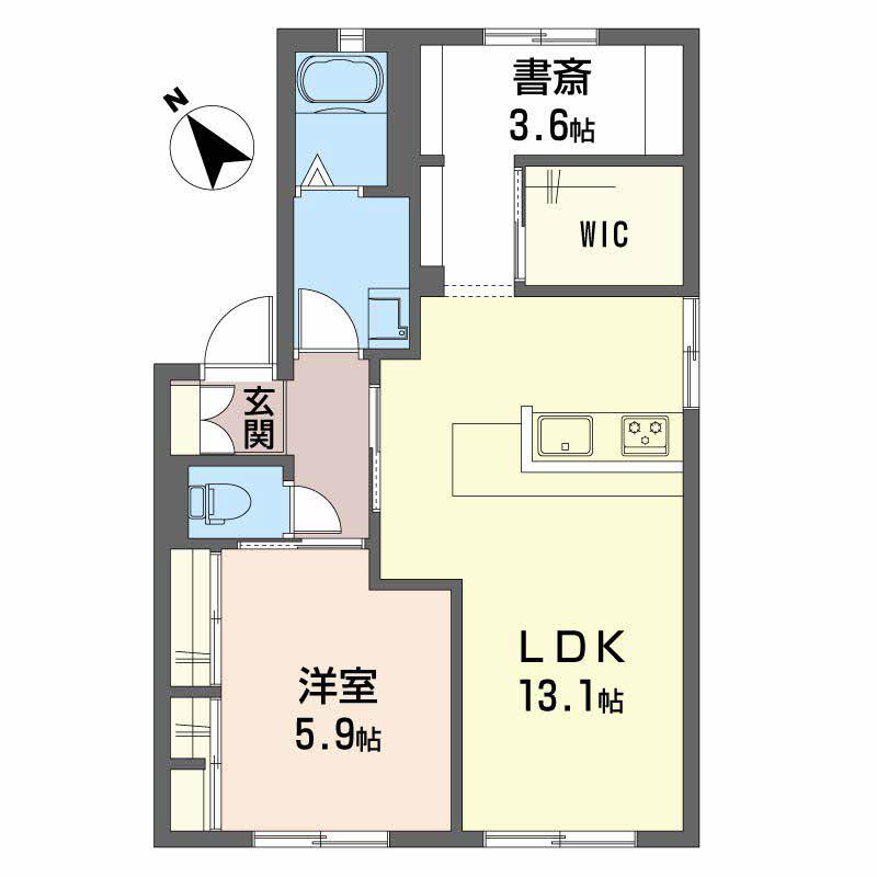 コートタウン錦C(1LDK/1階)の間取り写真