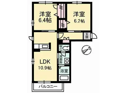 シャーメゾンZEN(2LDK/1階)の間取り写真