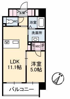 シャーメゾンステージ碧・小郡高砂町(1LDK/5階)の間取り写真